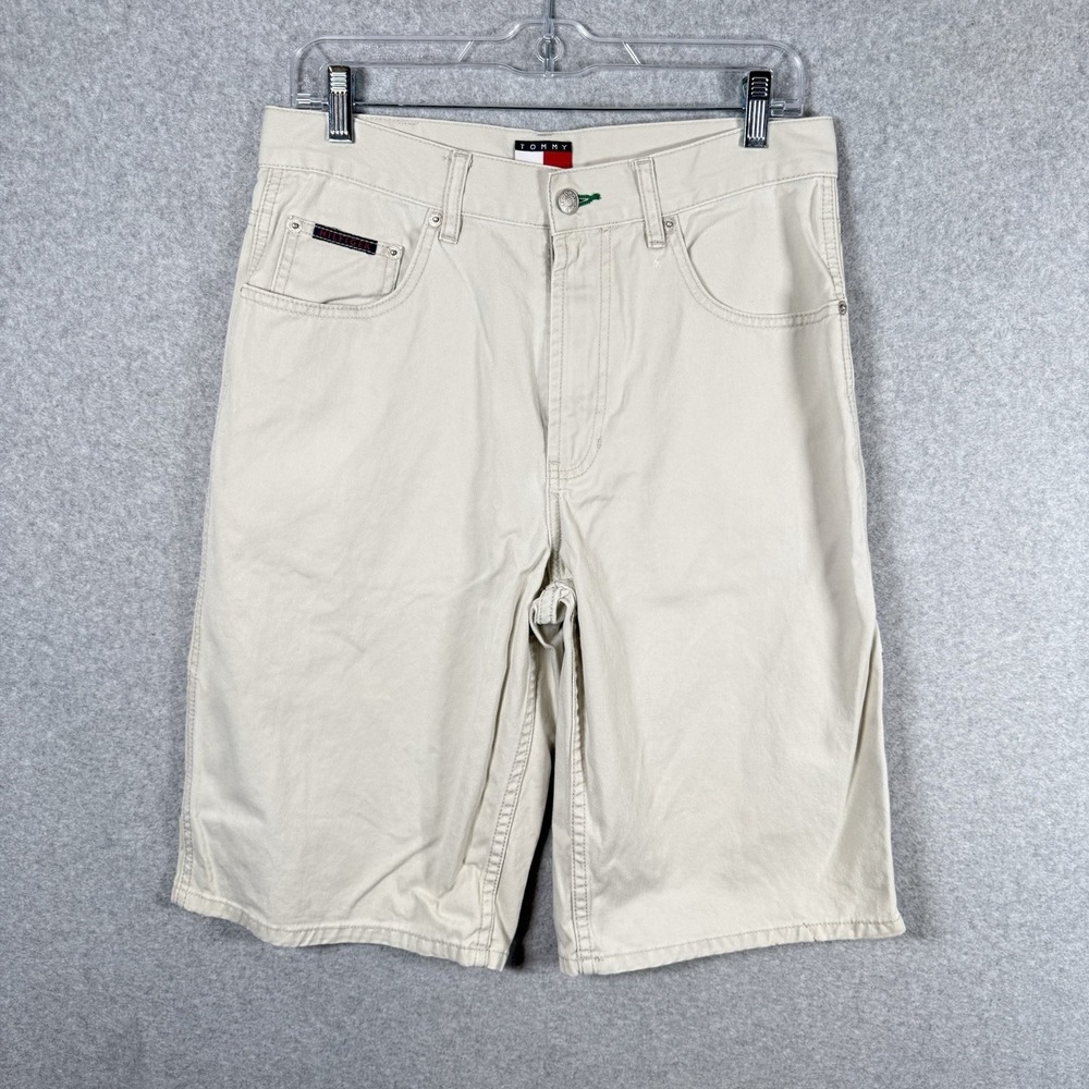 Tommy hilfiger jorts mens 30 beige carpenter vintage distressed shorts khaki